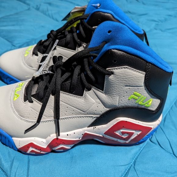 Fila MB Jamal Mashburn Grey Blue Red US men's size 11 - Picture 2 of 8